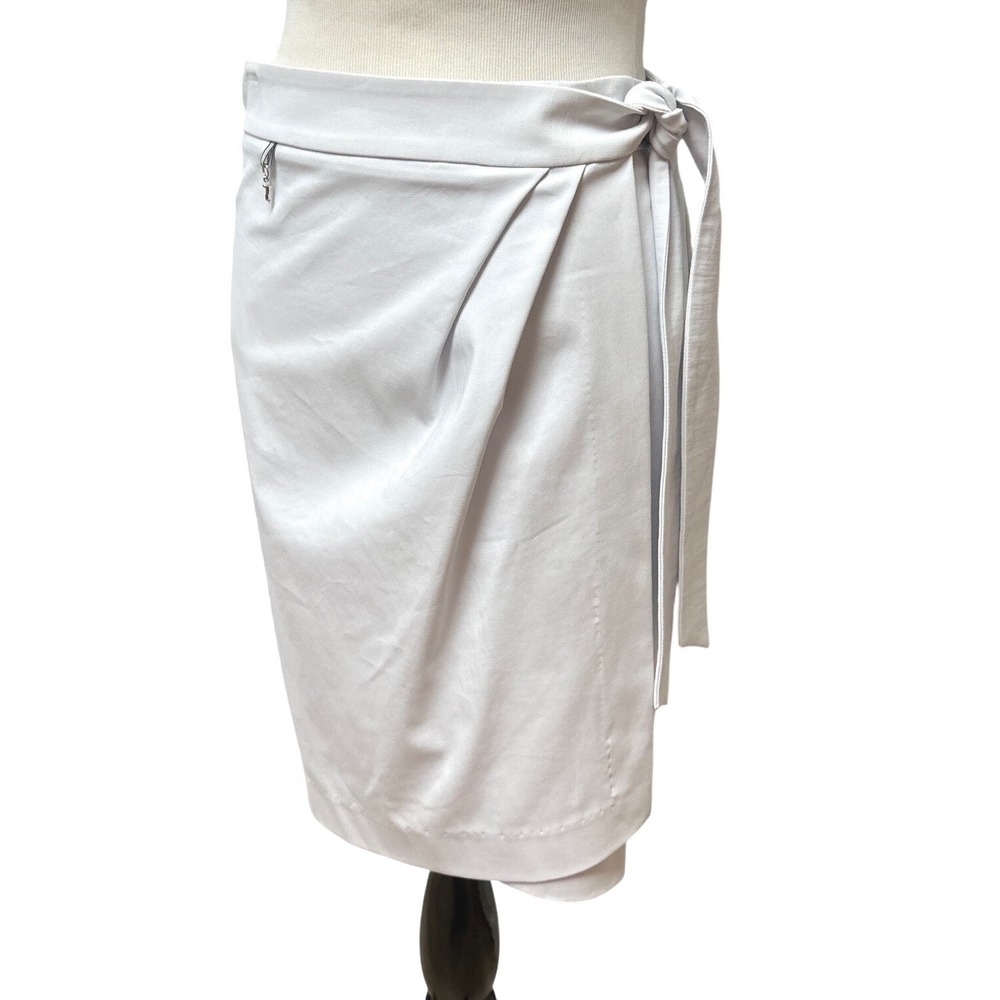 Harmont & Blaine Gray Wrap Midi Pencil Skirt Tie Waist Made in Italy US 4